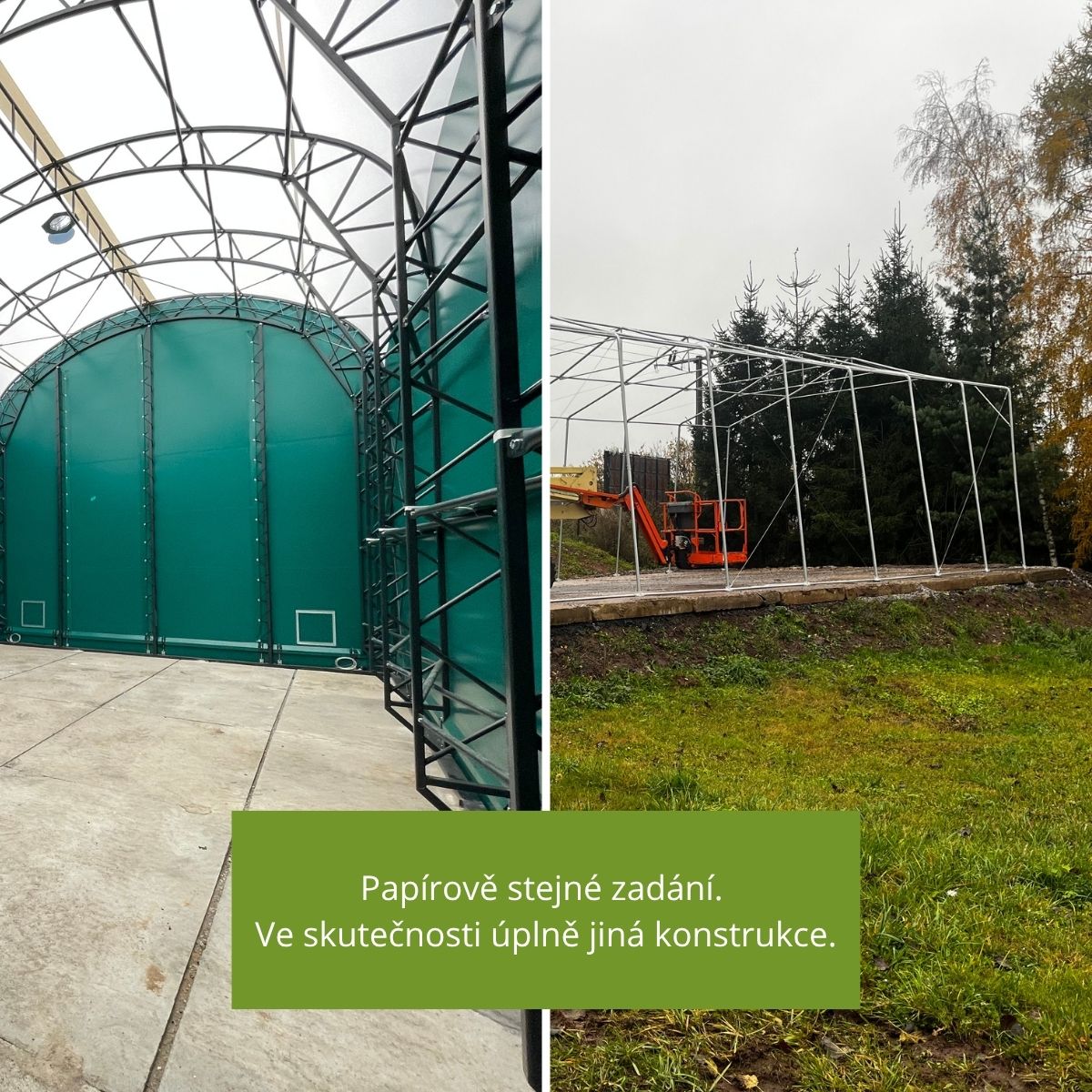 Konstrukce montované haly – rozdíly